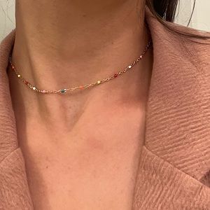 Gold necklace multicolor